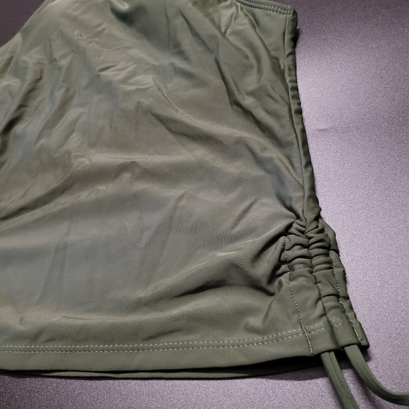 Beachsissi Two Piece Solid Tummy Control Drawstring Side Tankini Set - Picture 7 of 16